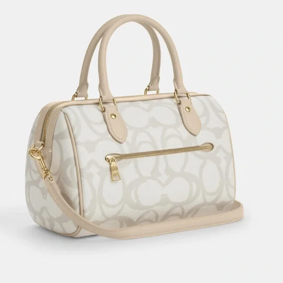 ⭐️Coach NWT Rowan Satchel In Sketch Signature Canvas / Crossbody & Gold Hardware - Picture 2 of 10